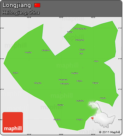 Political Simple Map of Longjiang, single color outside