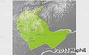 Physical 3D Map of Luobei, desaturated