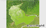 Physical 3D Map of Luobei, satellite outside
