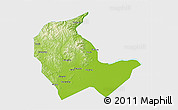 Physical 3D Map of Luobei, single color outside