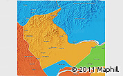 Political 3D Map of Luobei