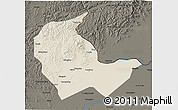 Shaded Relief 3D Map of Luobei, darken