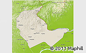 Shaded Relief 3D Map of Luobei, physical outside