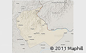 Shaded Relief 3D Map of Luobei, semi-desaturated