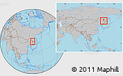 Gray Location Map of Luobei, within the entire country