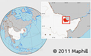 Gray Location Map of Luobei, highlighted country