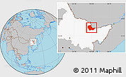 Gray Location Map of Luobei, highlighted parent region