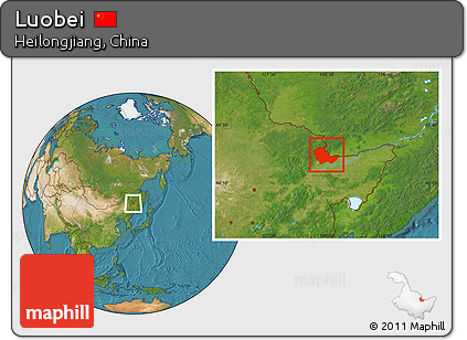 Satellite Location Map of Luobei