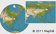 Satellite Location Map of Luobei, highlighted parent region, within the entire country