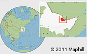 Savanna Style Location Map of Luobei, highlighted parent region