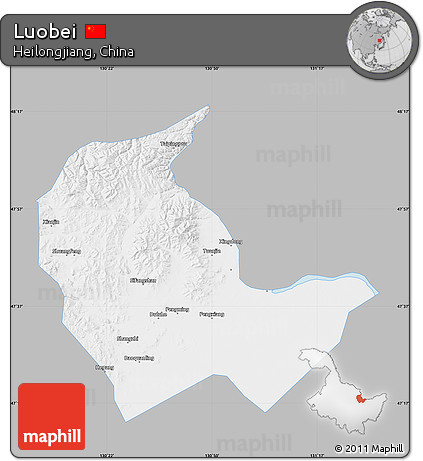 Gray Map of Luobei, single color outside