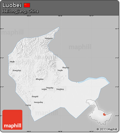 Gray Map of Luobei, single color outside