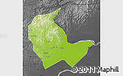 Physical Map of Luobei, darken, desaturated