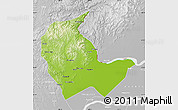 Physical Map of Luobei, lighten, desaturated