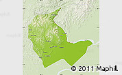Physical Map of Luobei, lighten