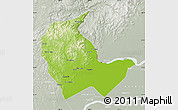 Physical Map of Luobei, lighten, semi-desaturated