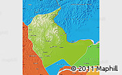 Physical Map of Luobei, political outside
