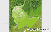 Physical Map of Luobei, satellite outside