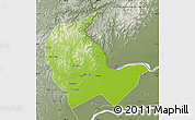 Physical Map of Luobei, semi-desaturated
