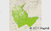 Physical Map of Luobei, shaded relief outside