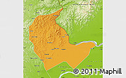 Political Map of Luobei, physical outside