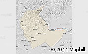 Shaded Relief Map of Luobei, desaturated