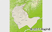 Shaded Relief Map of Luobei, physical outside