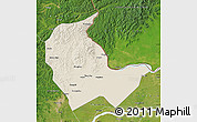 Shaded Relief Map of Luobei, satellite outside