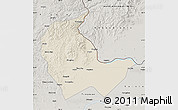 Shaded Relief Map of Luobei, semi-desaturated