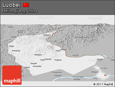 Gray Panoramic Map of Luobei