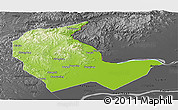 Physical Panoramic Map of Luobei, darken, desaturated