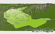 Physical Panoramic Map of Luobei, darken