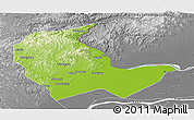 Physical Panoramic Map of Luobei, desaturated