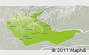 Physical Panoramic Map of Luobei, lighten, semi-desaturated