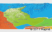 Physical Panoramic Map of Luobei, political outside