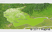 Physical Panoramic Map of Luobei, satellite outside