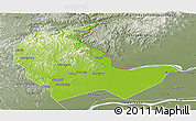 Physical Panoramic Map of Luobei, semi-desaturated