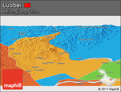 Political Panoramic Map of Luobei