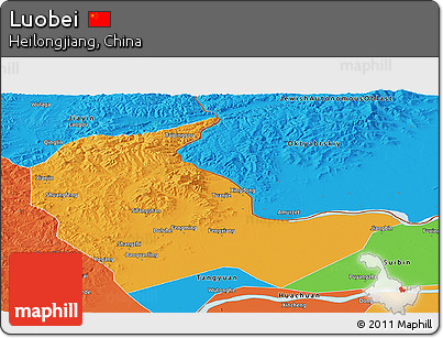 Political Panoramic Map of Luobei