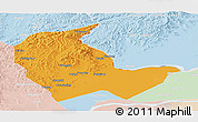 Political Panoramic Map of Luobei, lighten