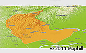 Political Panoramic Map of Luobei, physical outside