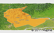 Political Panoramic Map of Luobei, satellite outside