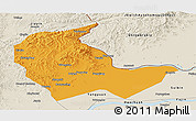 Political Panoramic Map of Luobei, shaded relief outside