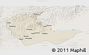 Shaded Relief Panoramic Map of Luobei, lighten