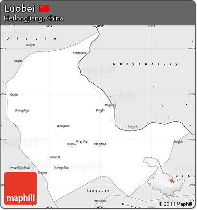 Silver Style Simple Map of Luobei