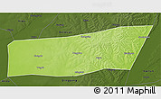 Physical 3D Map of Mingshui, darken
