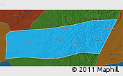 Political 3D Map of Mingshui, darken