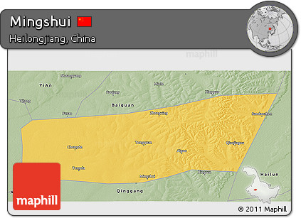 Savanna Style 3D Map of Mingshui
