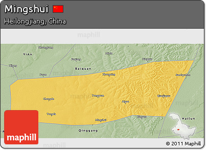 Savanna Style 3D Map of Mingshui