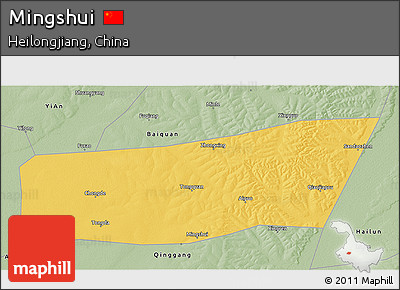 Savanna Style 3D Map of Mingshui